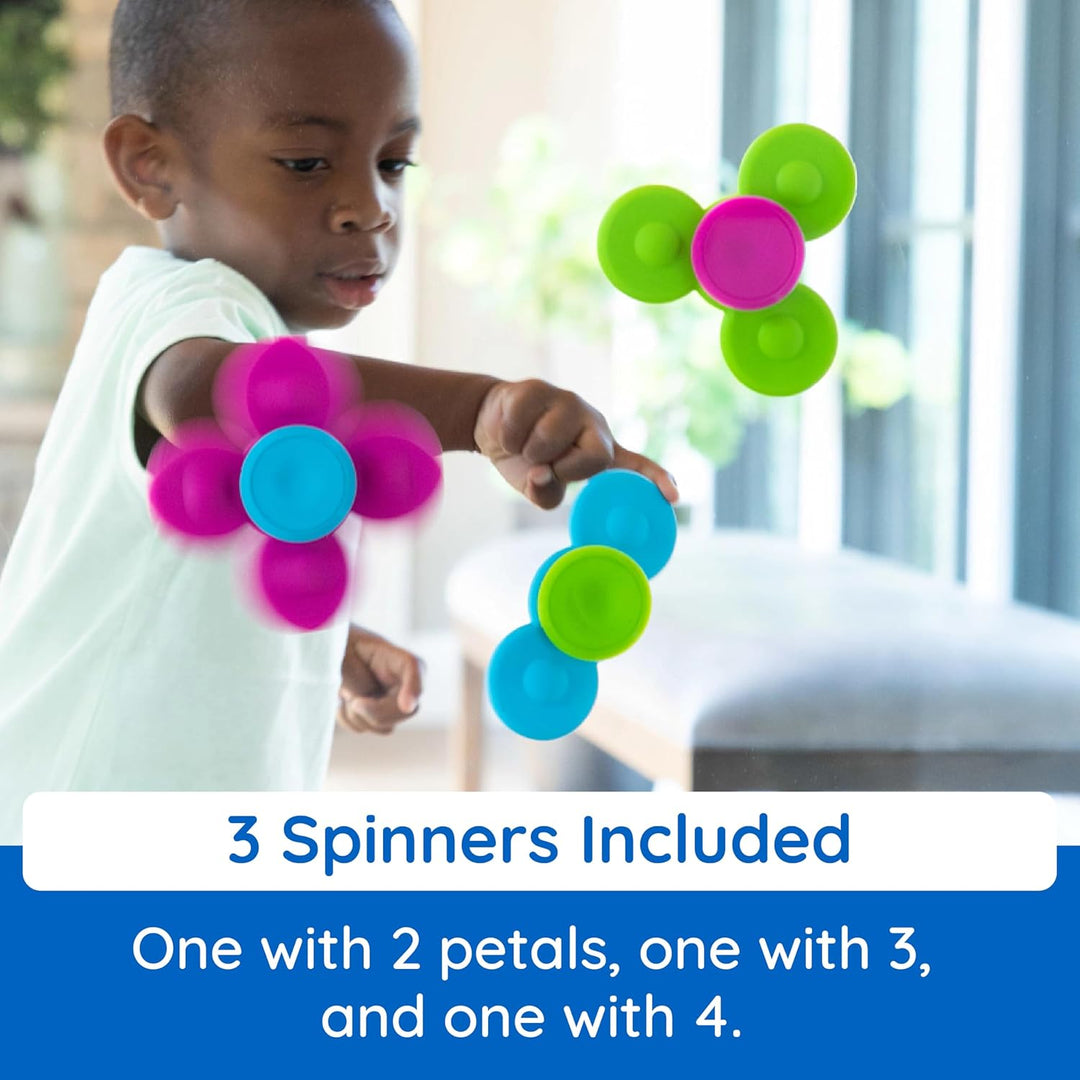 Fat Brain Whirly Squigz, Kids Preschool Toy, Spinning and Stacking Toy with Suction, Toy Building Se