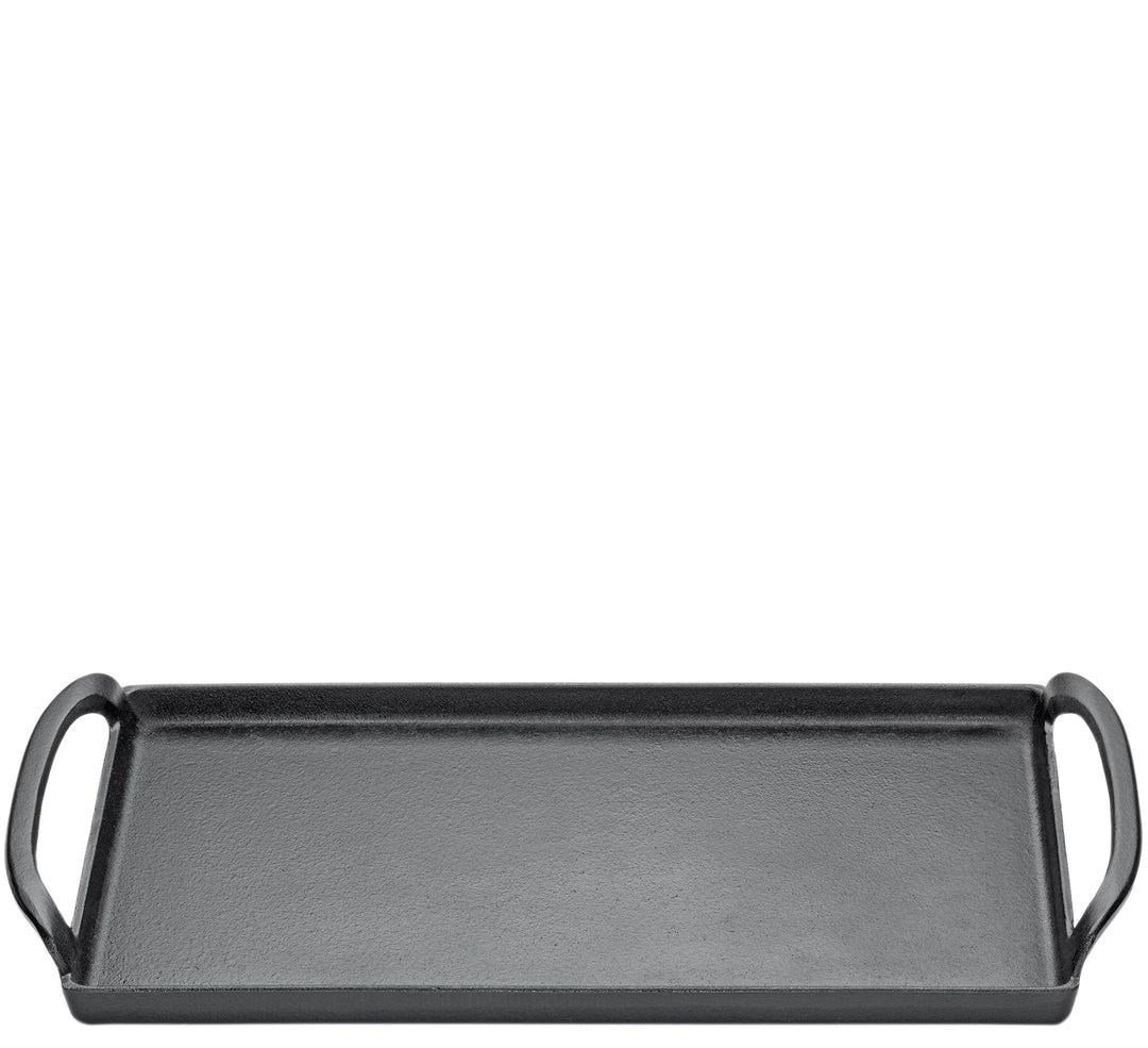 KÜCHENPROFI PROVENCE Plancha-Grillplatte, 38 cm, Schwarz, Gusseisen mit robuster Emaille, geeignet f