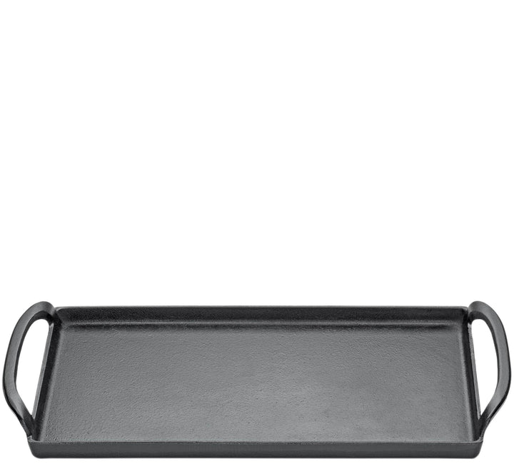 KÜCHENPROFI PROVENCE Plancha-Grillplatte, 38 cm, Schwarz, Gusseisen mit robuster Emaille, geeignet f