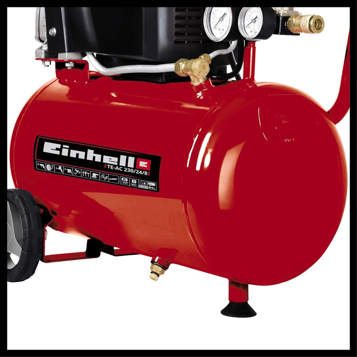 Einhell Kompressor TE-AC 230/24/8 (1500 W, max. 8 bar, 24 l-Tank, 230 L/min Ansaugleistung, 2850 (1/