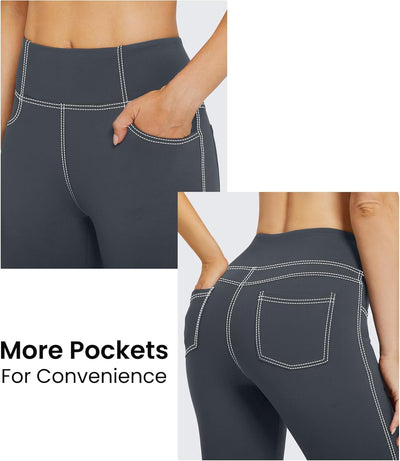 G4Free Activewear-Hosen für Damen mit 4 Taschen Bootcut Jeans Yoga Hosen Damen Stretch Hohe Taille Y