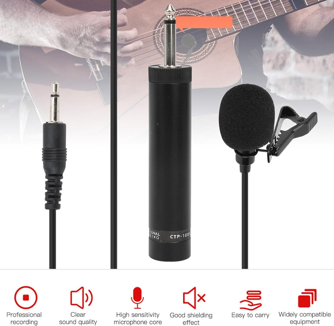 Lavalier-Mikrofon, Omnidirektional, Kabelgebunden, Saxophon-Ansteckmikrofon, Einfach Ansteckbar, Pro