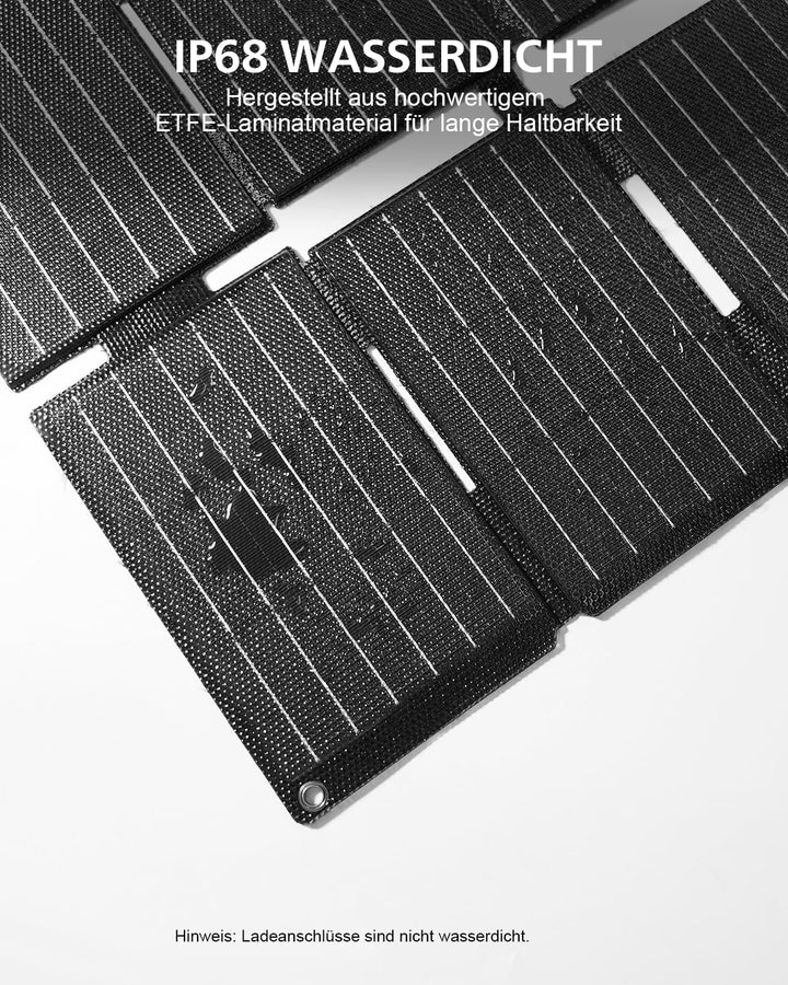ELECAENTA 25W ETFE Tragbar Solar Ladegerät, Taschenformat Mini Faltbares Solarpanel mit USB-A & USB-