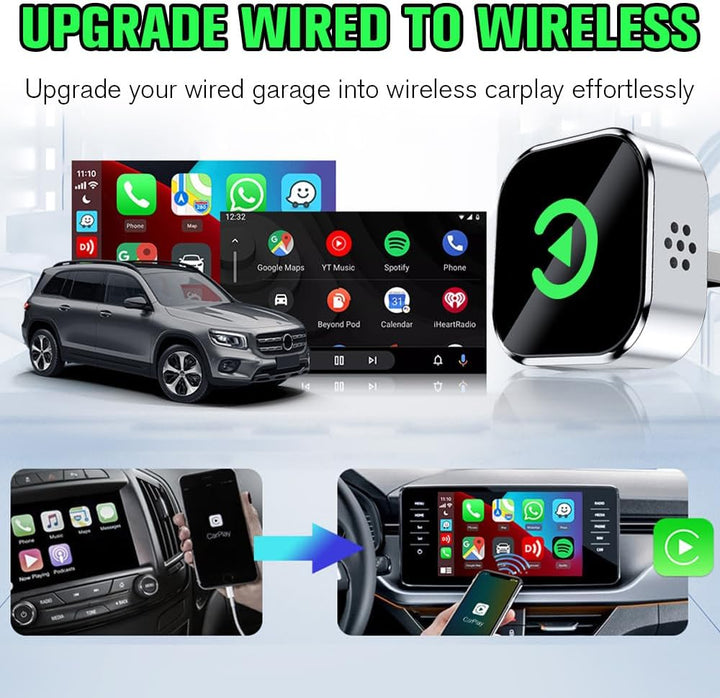 Wireless Carplay Adapter mit Wired Carplay, 2026 Upgraded 2-in-1 Version, Bluetooth 5.0, Plug & Play