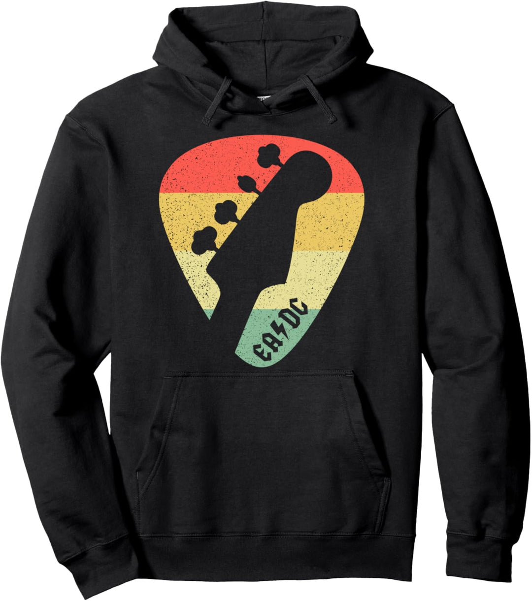 Guitar Pick Guitarist Bassist Electric Bass Vintage Gift Pullover Hoodie