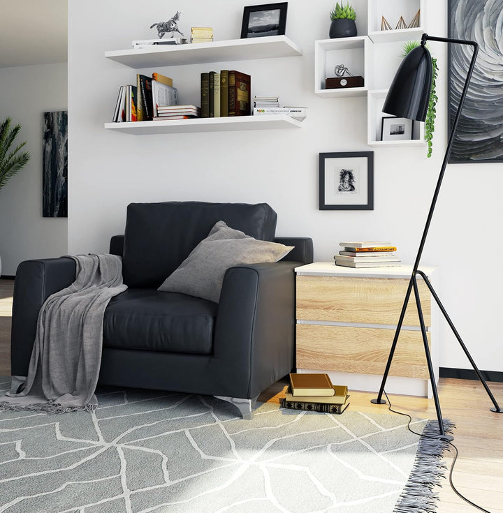 AKORD Kommode K60 mit 2 Schubladen | für das Wohnzimmer Schlafzimmer Schrank Büro Arbeitszimmer | Mo