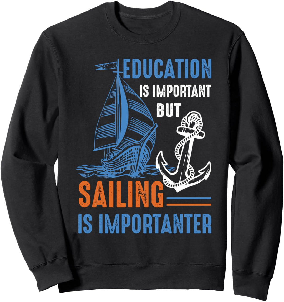 Retro Segelboot Vater Segeln Bildung Kind Sohn Vater Segler Sweatshirt