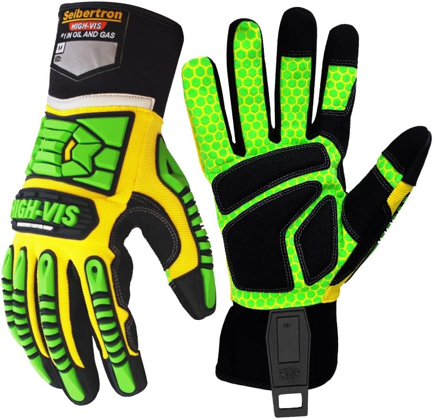 Seibertron HIGH-VIS SDXG2 Silikon Palm PowerGrip Geleinlage Guter Halt Handflächenpolsterung Anti-Vi