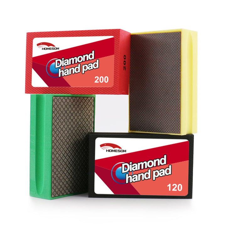 HOMESOM Galvanisierte Diamant-Handpolierpads Körnung Glas Schleifpad Stein Marmor Keramik Hand DIY W
