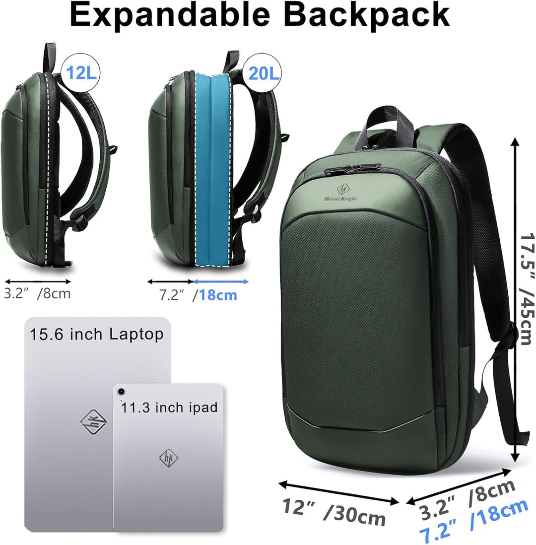 Laptop Rucksack Herren Business Rucksack leicht 15.6 Zoll wasserdichter erweiterbarer Reiserucksack