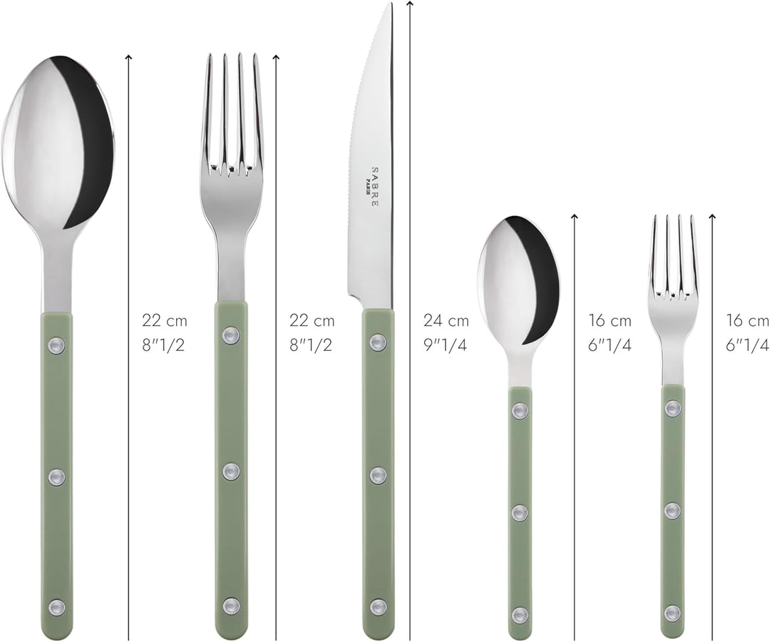 SABRE PARIS - Tafelbesteck, 5-teilig - Bistrot - Messer, Gabel, Esslöffel, Teelöffel & Kuchengabel -