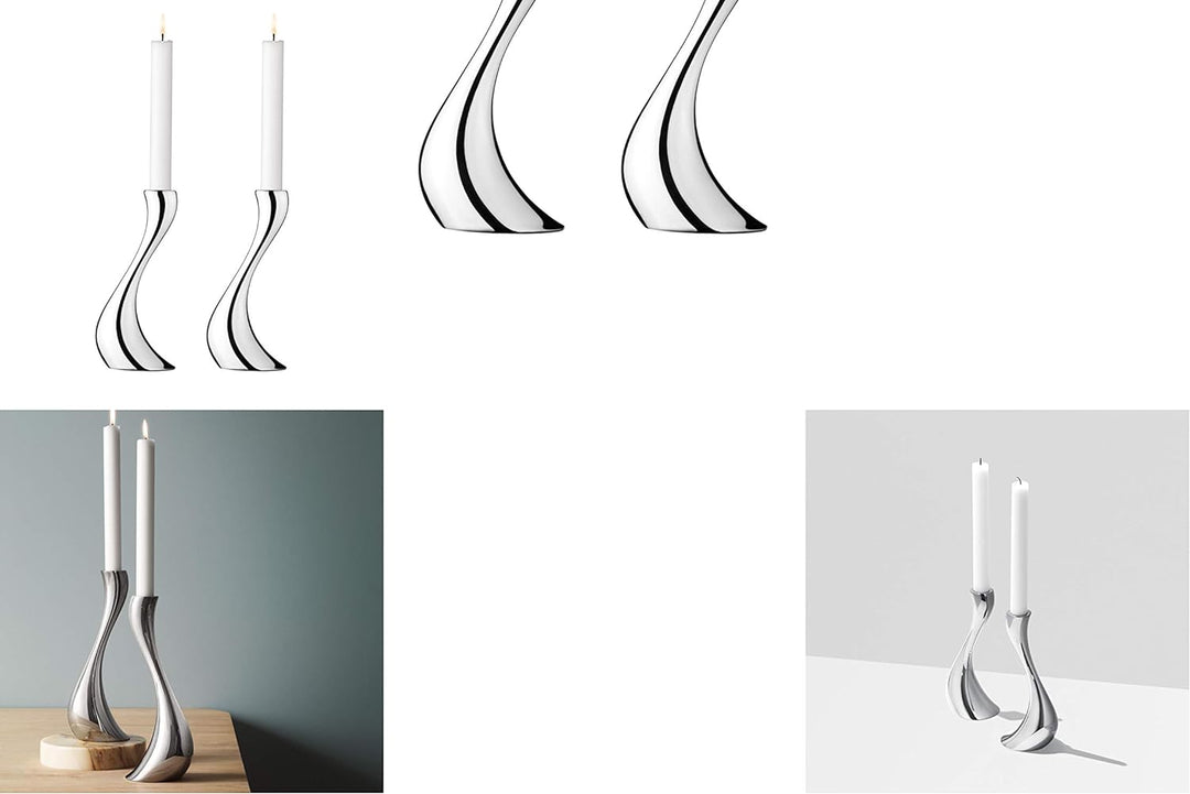 Georg Jensen Kerzenhalter-Set Cobra (M) (2-teilig) 20cm, 20cm