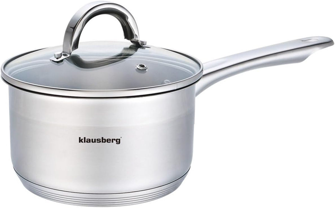 Kochtopf mit Deckel und Griff 1.0 Liter 14cm kb-7132 Edelstahl 1,0 Liter, 1,0 Liter