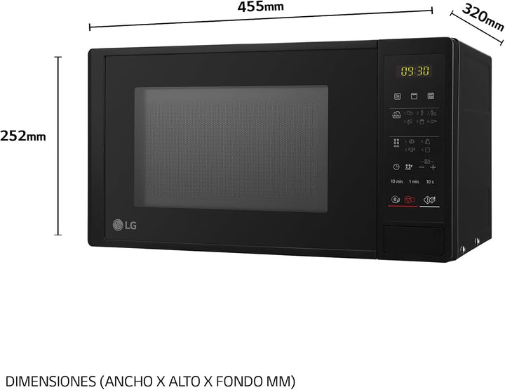 Micro-ondes LG MH6042D 20 L 600W Schwarz 20 Litros 700 W Mikrowelle mit Grill und Digitalanzeige, Sc