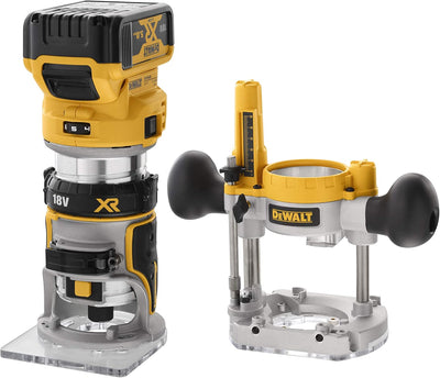 DEWALT DCW 604 P2 Akku Kombifräse 18V 55 mm + 2x Akku 5,0Ah + Ladegerät + TSTAK & Akku-Exzenterschle