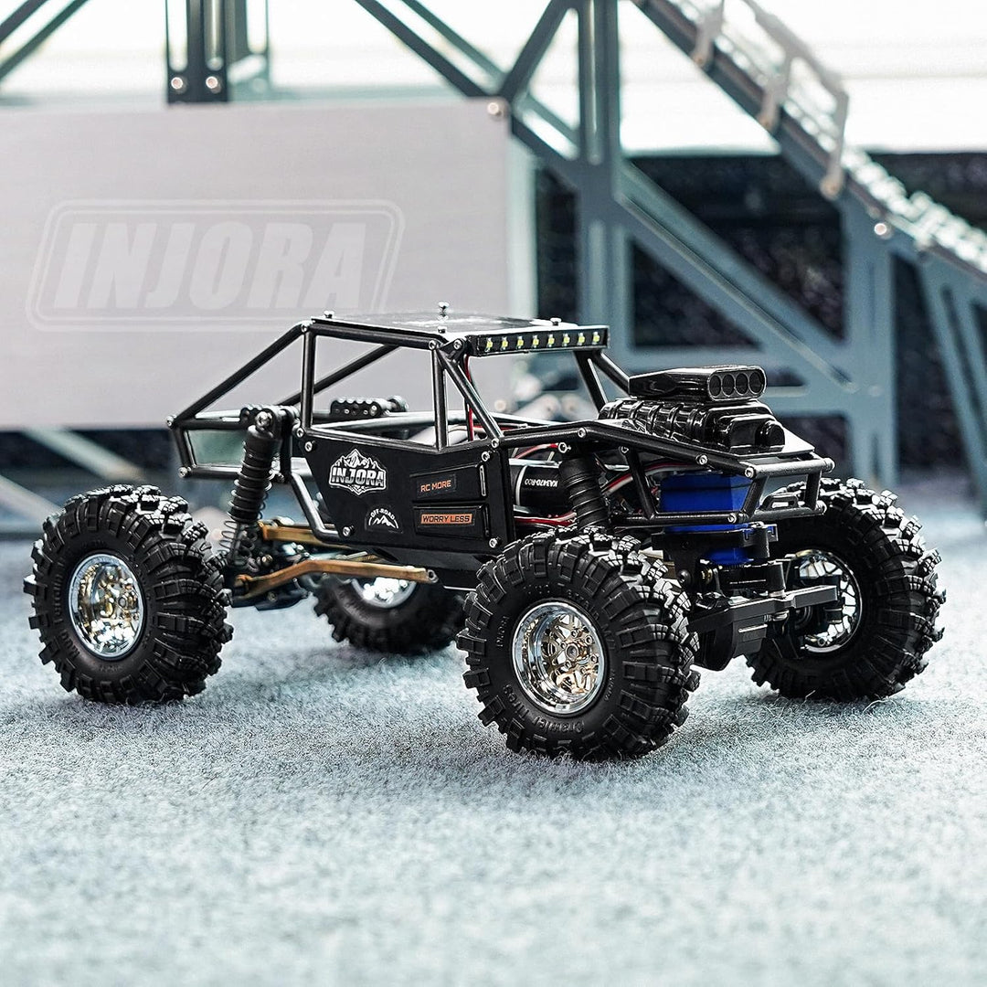 INJORA Rock Tarantula Nylon Buggy Karosserie Chassis Kit für TRX4M Upgrade 1/18 RC Crawler,schwarz,