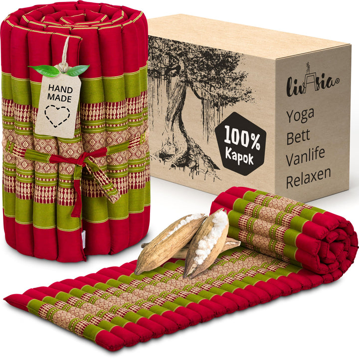 livasia Rollmatte Rollmatratze S schmal - 200x50x4,5cm - Gästebett Gästematratze 1 Person mit Muster