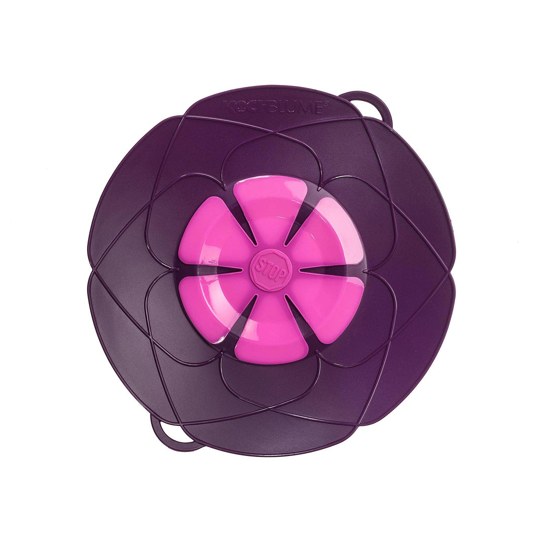 Kochblume das Original, Silikon Überkochschutz für Töpfe und Pfannen, Mikrowellen-Deckel, Spritzschu