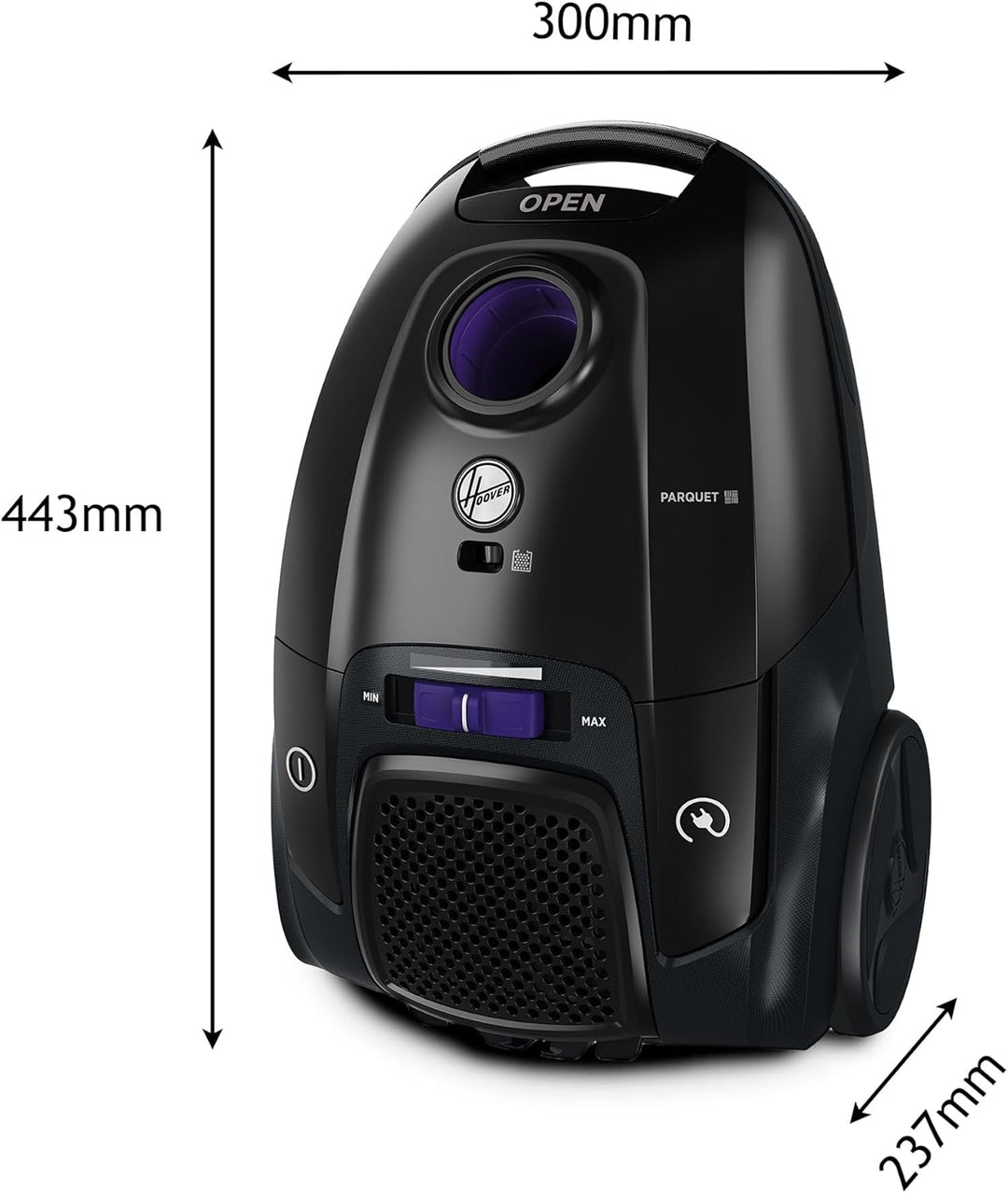 Hoover Telios Bodenstaubsauger für Hartböden & Teppiche, kompakt, leise 69dBA, 3,5L Staubbeutel, EPA