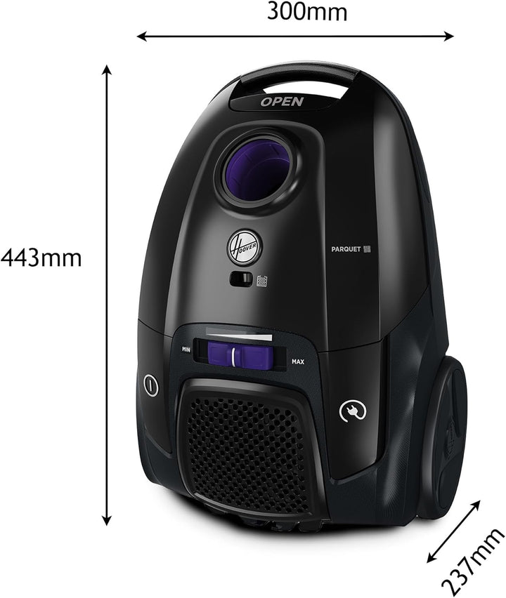 Hoover Telios Bodenstaubsauger für Hartböden & Teppiche, kompakt, leise 69dBA, 3,5L Staubbeutel, EPA