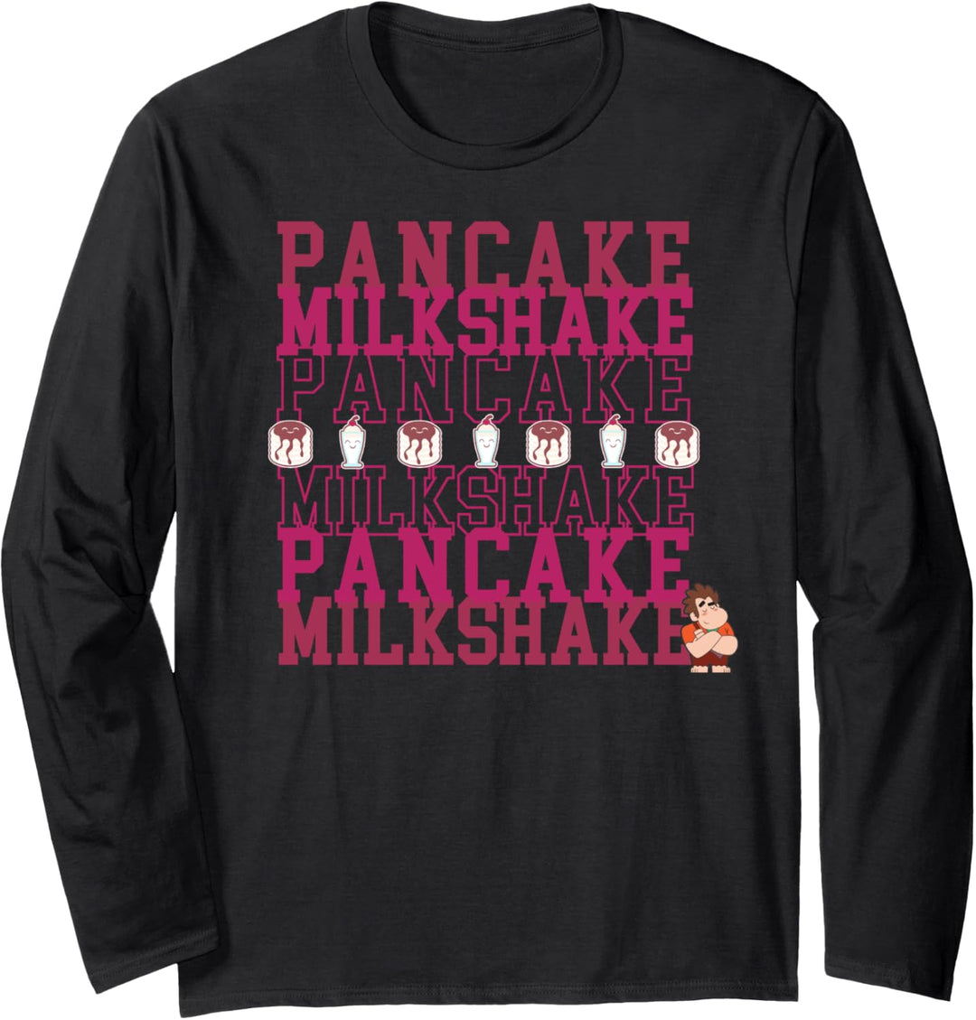 Disney Wreck-It Ralph 2 Pancake Milkshake Text Stack Langarmshirt