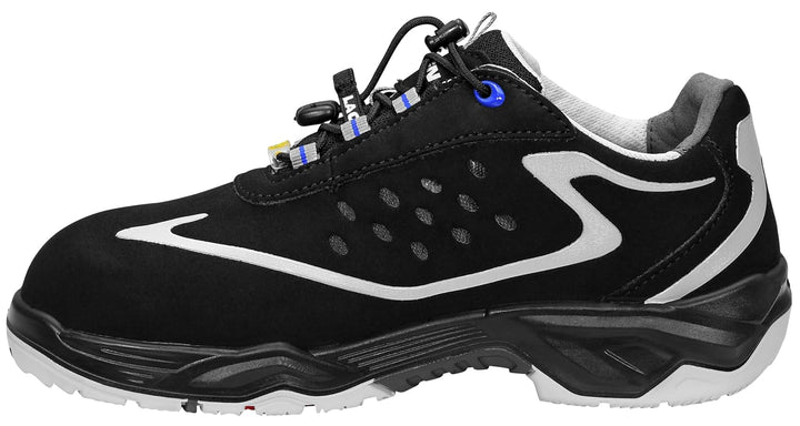 ELTEN Sicherheitsschuhe Rusher Low ESD S1, Herren, Textil, Stahlkappe, leicht, sportlich, Schwarz, G