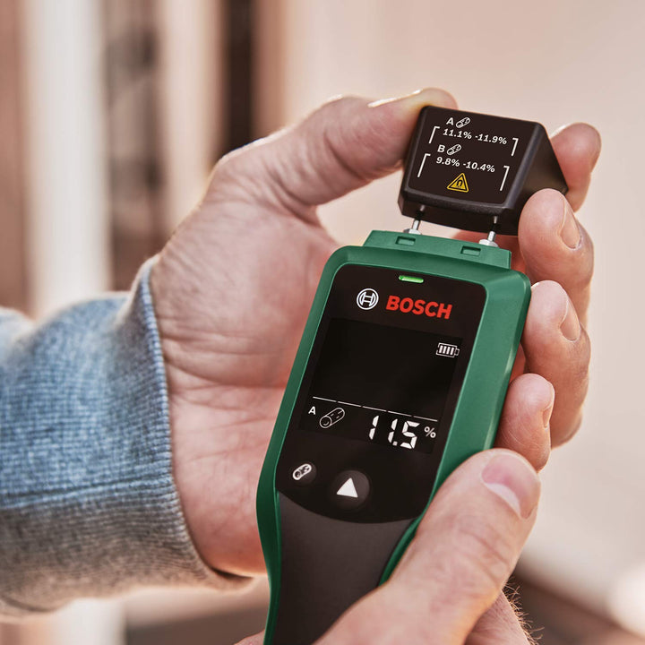 Bosch Feuchtemessgerät UniversalHumid (Holzgruppenauswahl, Holzgruppenaufkleber in 12 Sprachen,