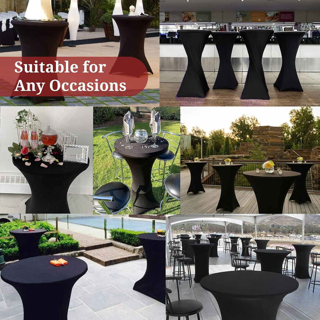 10er-Set Stretch Stehtisch Husse für Bistrotisch Ø 80-85 cm Elegante ,Verstärkung im Fussbereich,40°