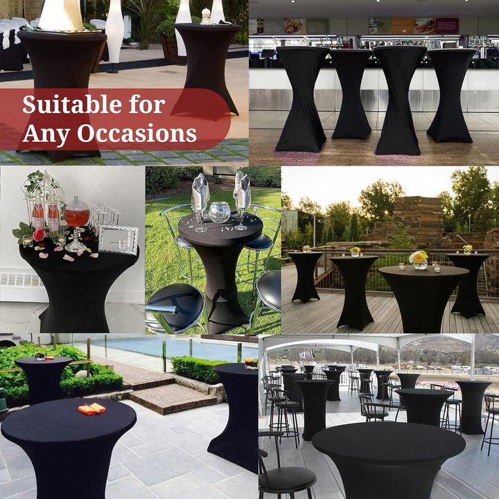 10er-Set Stretch Stehtisch Husse für Bistrotisch Ø 80-85 cm Elegante ,Verstärkung im Fussbereich,40°