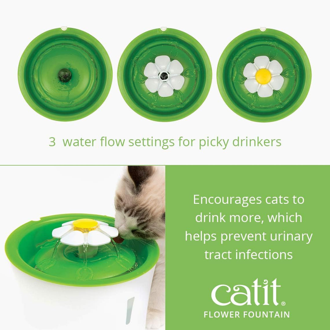 Catit Flower Fountain Blumentrinkbrunnen 3L - Immer frisches Wasser für Ihre Katze, durch ständige F
