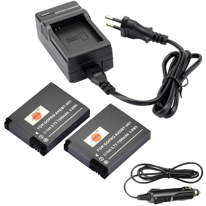 DSTE®（2 Pack） Ersatz Batterie und DC121E Reise Ladegerät Compatible für GoPro AHDBT-001 Hero GoPro H