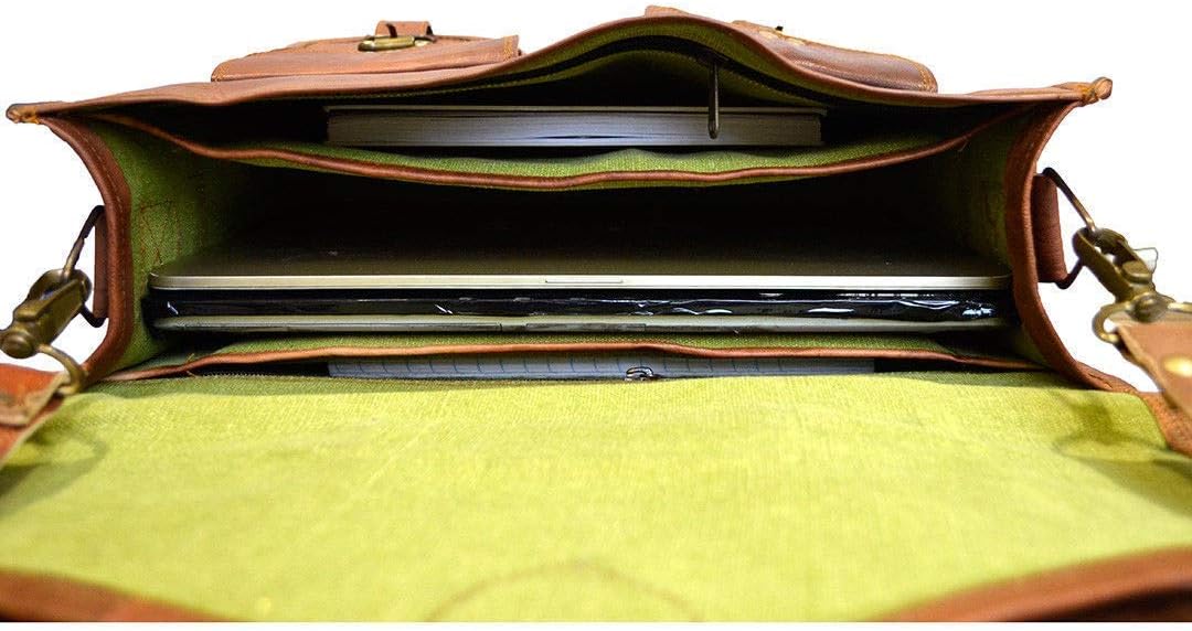 ALASKA EXPORTS - 40,6 cm (16 Zoll) handgemachte vintage Leder Messenger-Tasche für Laptop Aktentasch