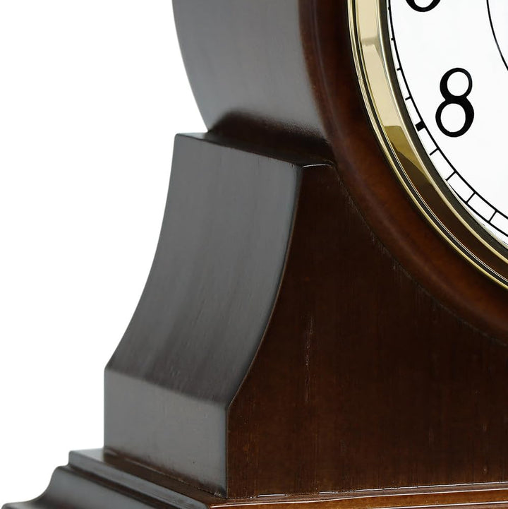 MPM Quality Retro Wood Tischuhr, Traditionelle und Elegante Holztischuhr, Präziser Quarz-Schrittmoto