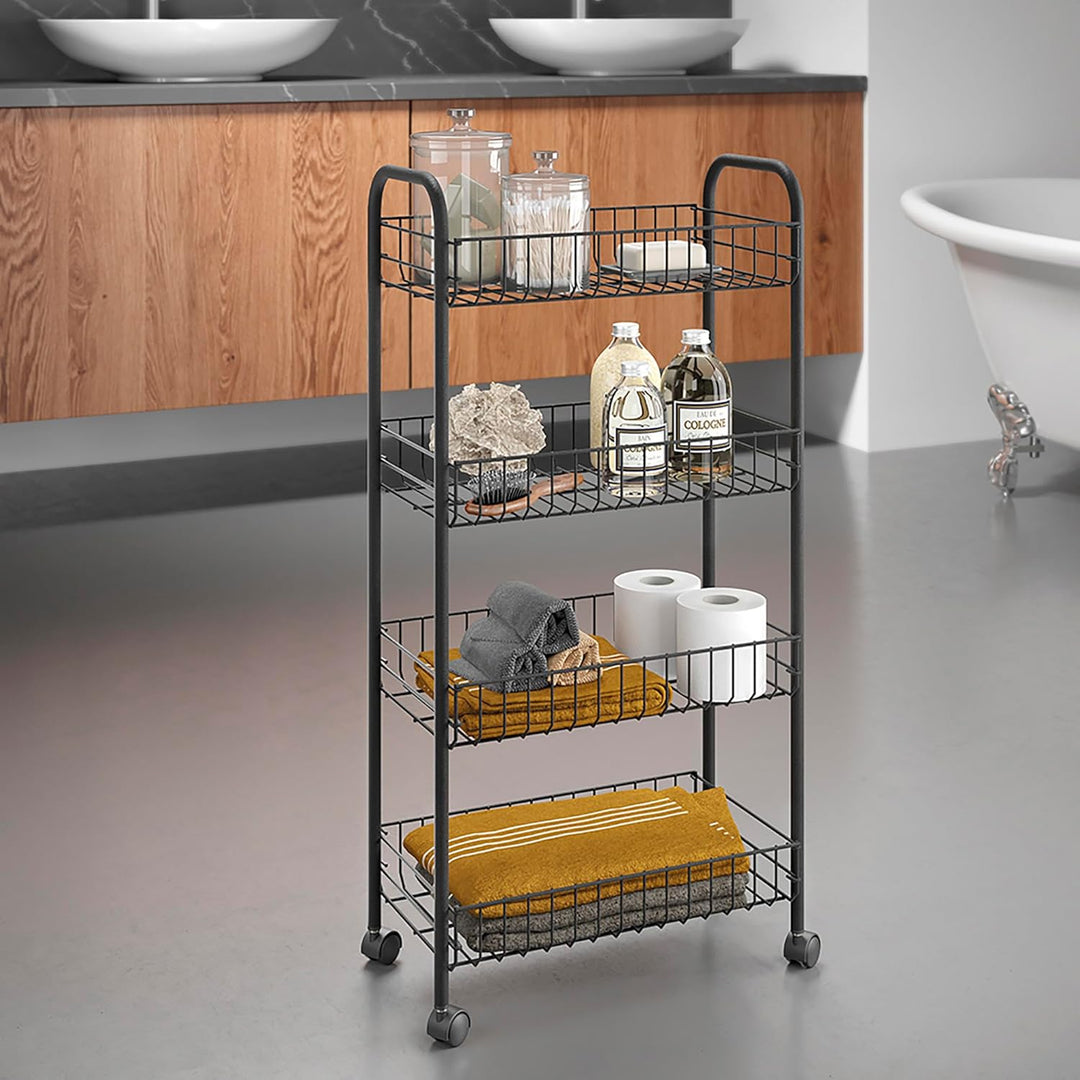 Ascona Lava Allzweckwagen 4 Etg. 41x26x86cm TouchTherm Schwarz, Schwarz