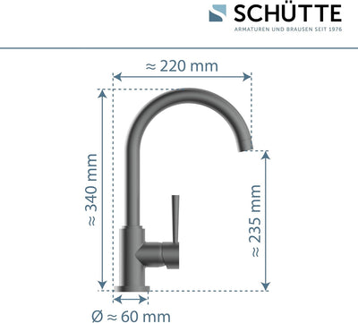 SCHÜTTE 79162 Spültischarmatur CORNWALL, Wasserhahn Küche, Energiesparfunktion, 360° schwenkbar, ide