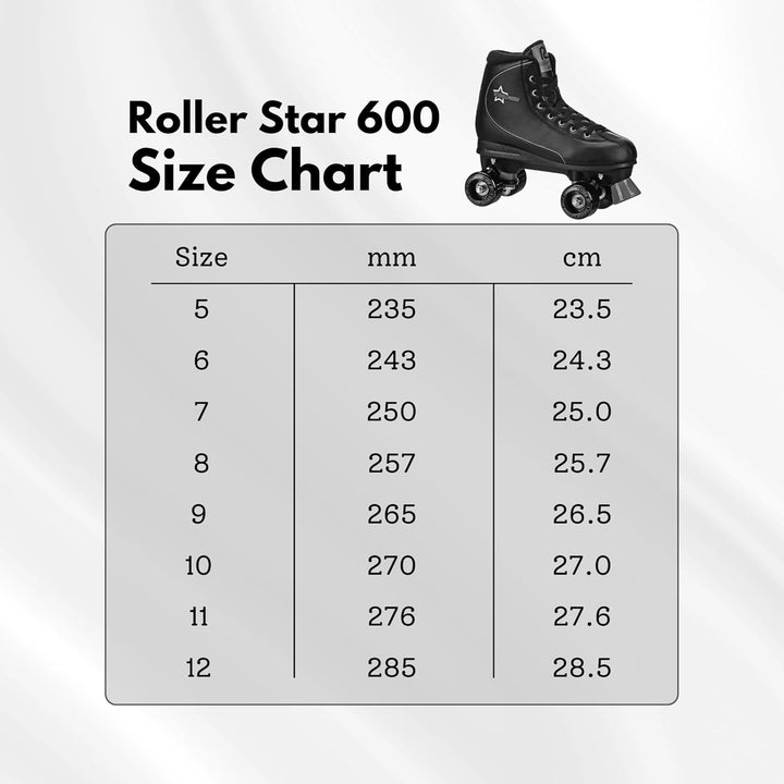 Roller Derby Herren Quad Roller Star 600 schwarz / grau 12, Schwarz/Grau 12