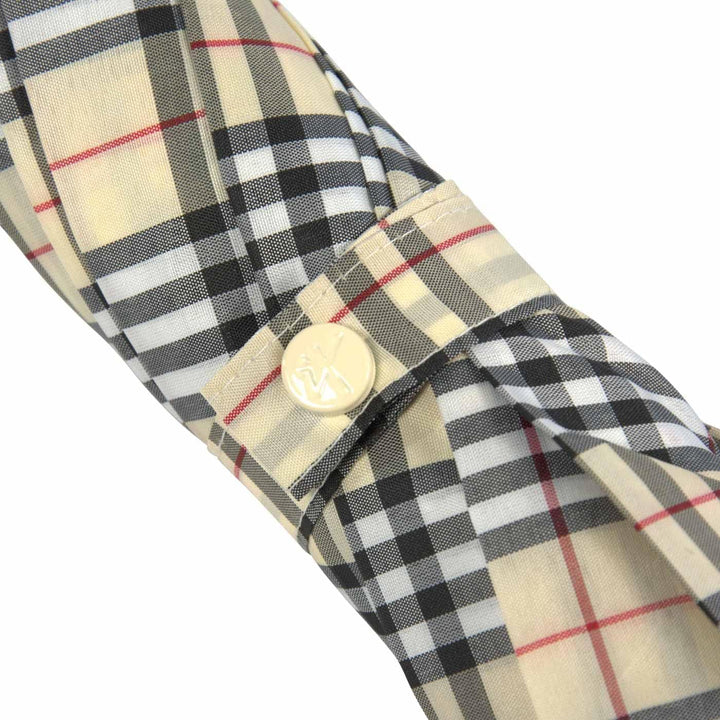 Stützschirm höhenverstellbar mit Holzgriff - Karo beige, Karo beige