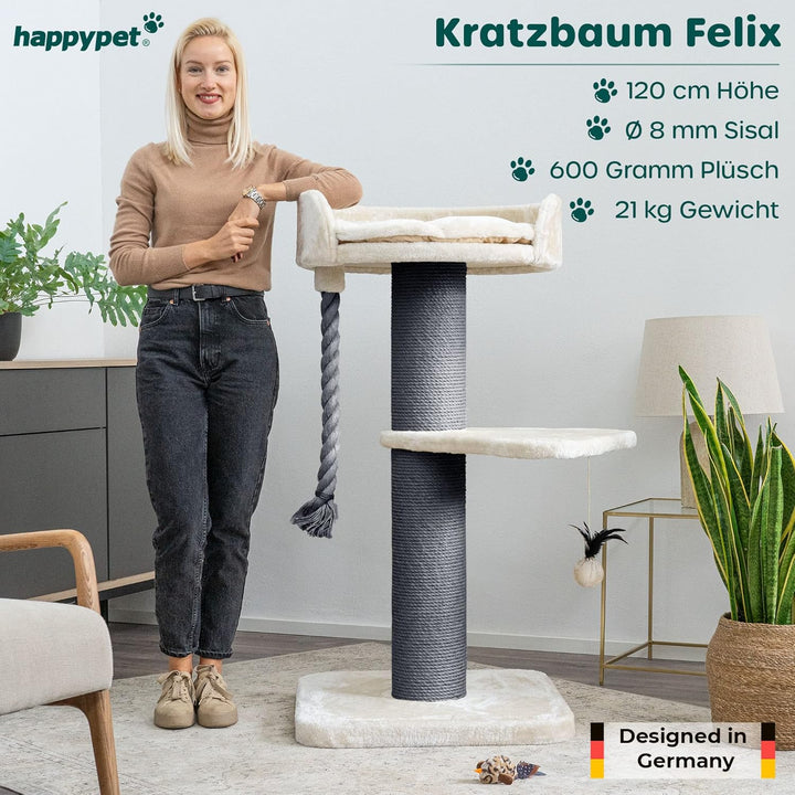 HAPPYPET Premium Kratzbaum Grosse Katzen Stabil 'Felix' - Katzenbaum, Kletterbaum, für Maine Coon, N