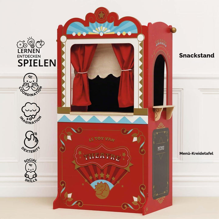 Le Toy Van - TV333 - Lernspiel ab 3 Jahren, grosse Holzpuppe und Puppentheater, 122 cm hoch, Montess