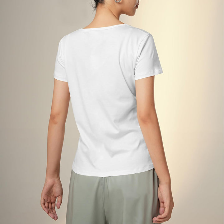 LiKing Damen T-Shirt Baumwolle Kurzarm Basic Sommer Rundhals T-Shirts Oberteile Top Bluse 1/3er Pack