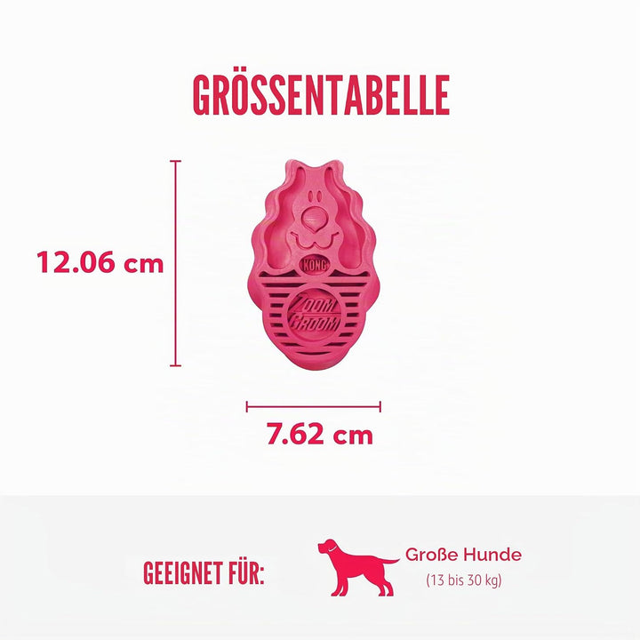 KONG – ZoomGroom – Bürste zur Hundepflege und zum Shampoonieren – Für Grosse Hunde (Rot) Rot Standar