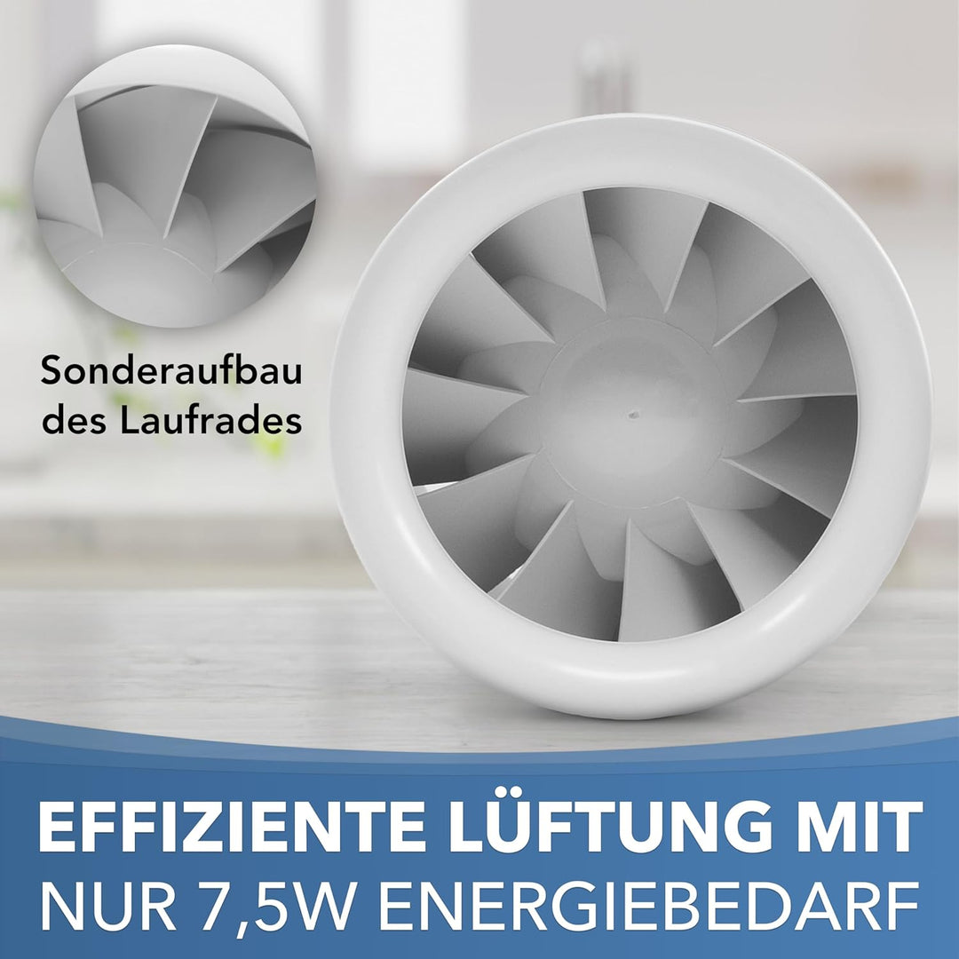 Albatros Rohrventilator 100mm Silencio Tubo - Extra Leise und Leistungsstark - Innovativer Rohr-Lüft