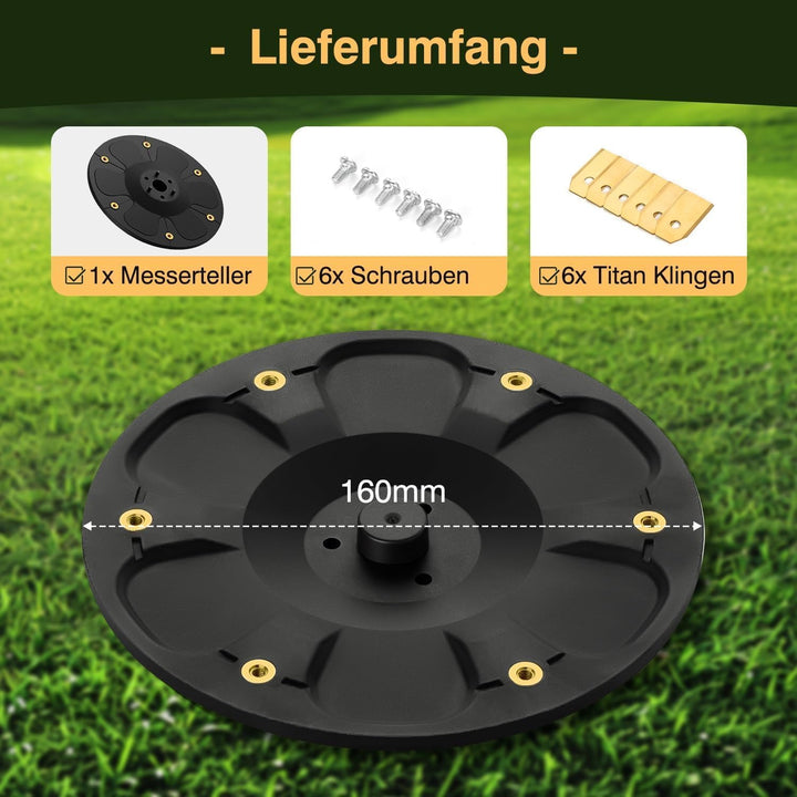 [AUFRÜSTUNG] Messerteller + 6 Stück Klingen Kompatibel mit Segway Navimow i105E, i108E & i110E Mähro