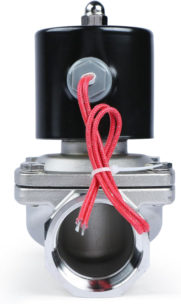 U.S. Solid 1-1/2" Edelstahl Elektrisch Magnetventil 12V DC stromlos geschlossen VITON Wasser Luft Öl