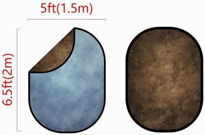 Kate Walimex Falthintergrund1,5x2m Faltbarer Hintergrund Hellblau/Dunkelbrauner Hintergrund 1.5x2m B