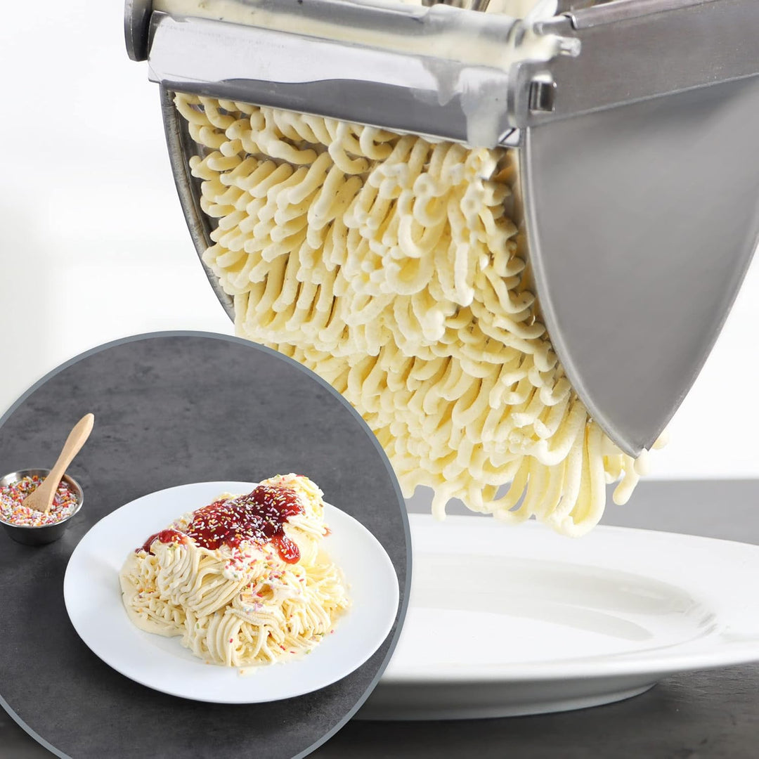 com-four® 2x Kartoffelpresse aus rostfreiem Edelstahl, spülmaschinengeeignet - Spätzlepresse - Spagh