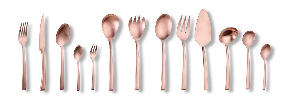 Echtwerk Tafelbesteck "Avelino", PVD bronze mattiert, 68-teilig, für 12 Personen, Edelstahl 18/10, B