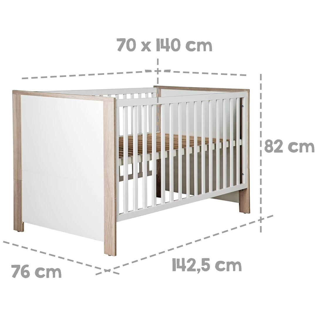 roba Komi-Kinderbett 70x140 cm OLAF inkl. Umbauseiten und Bettkasten Kinderzimmerset (Bettset), Kind