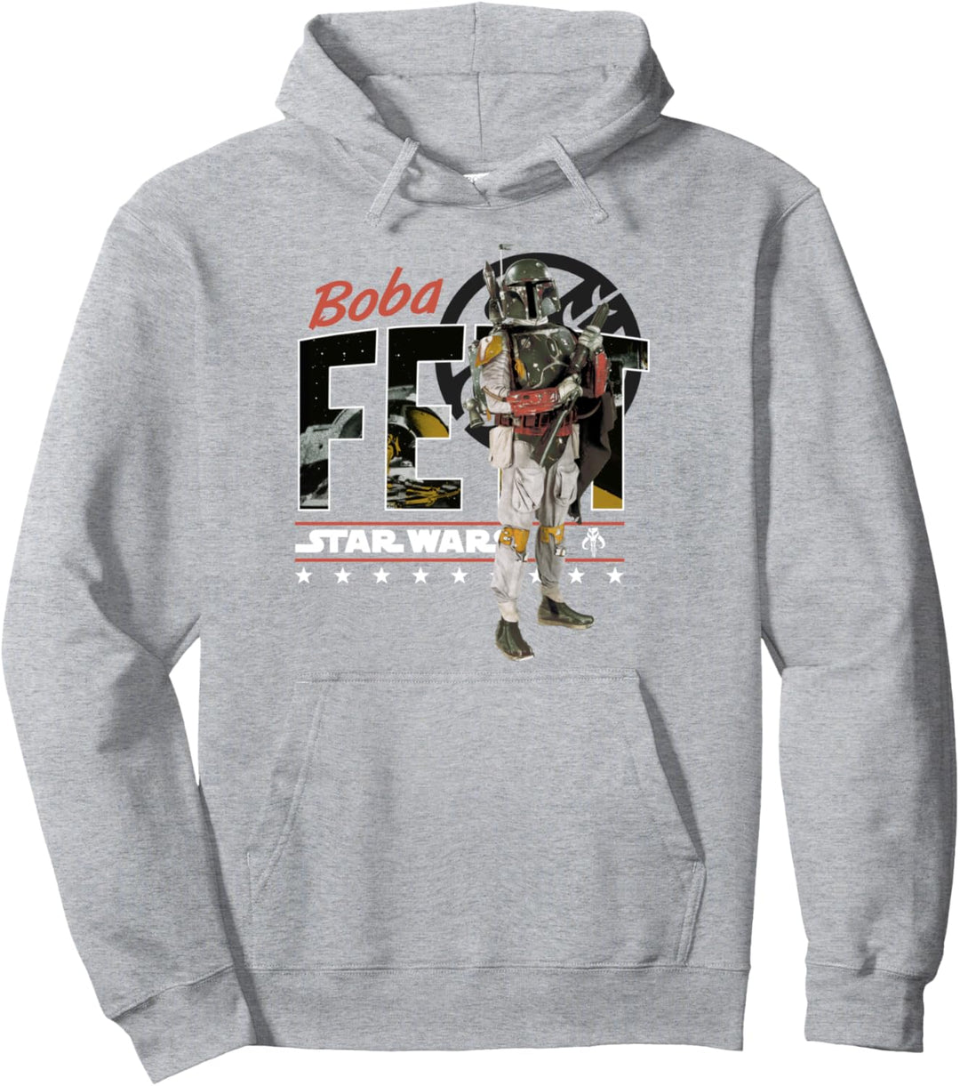 Star Wars Boba Fett Large Photo Fill Text Pullover Hoodie