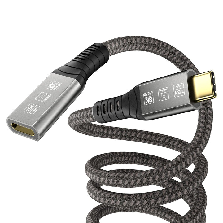 Angusplay USB C Thunderbolt 4 Verlängerung 40Gbps, USB 4 Verlängerungskabel, 8K 60Hz Display / 100W